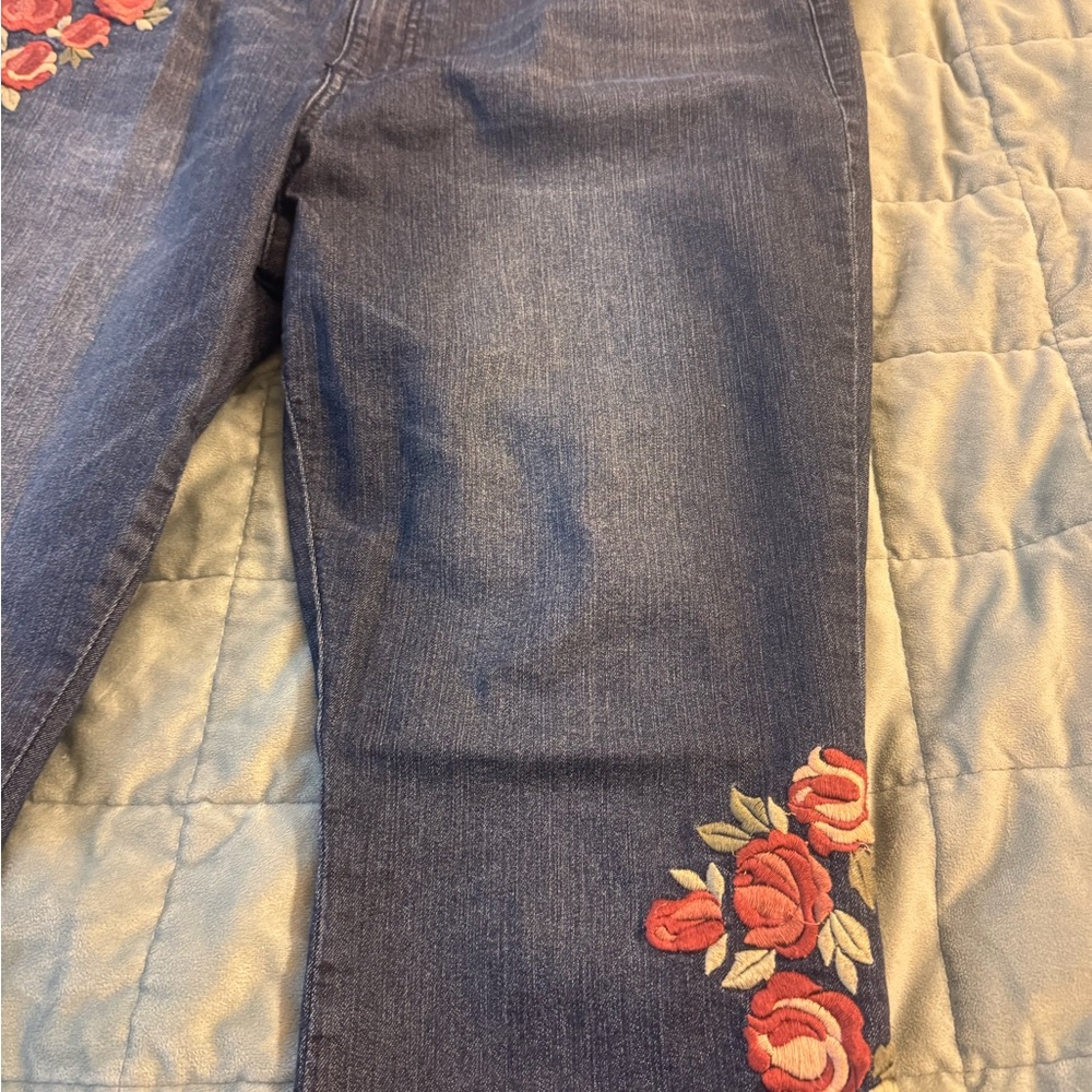 Embroidered Blue Jeans